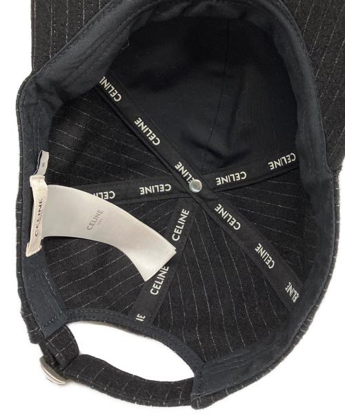 CELINE（セリーヌ）CELINE (セリーヌ) Logo Stripe Baseball Cap ロゴストライプ ベースボールキャップ/2AUS9495R ブラック サイズ:Mの古着・服飾アイテム