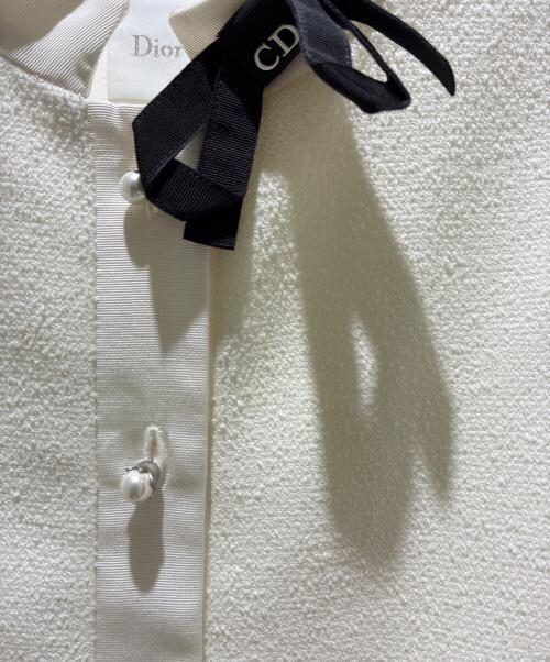 Dior（ディオール）Dior (ディオール) Cropped Jacket/クロップド ジャケット/621V07A1761 ホワイト サイズ:38の古着・服飾アイテム