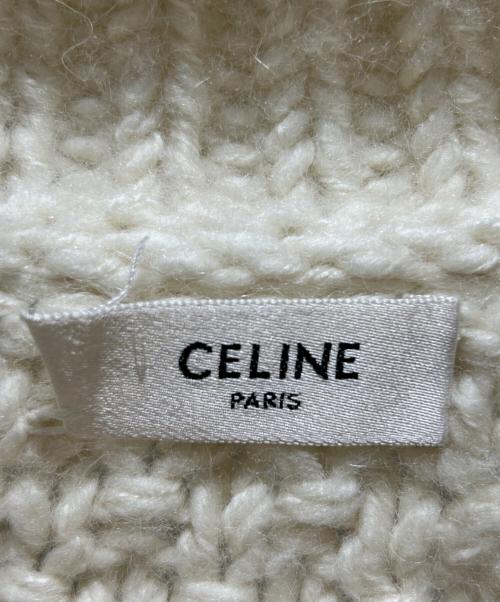 CELINE（セリーヌ）CELINE (セリーヌ) PULL COL MONTANT TRIOMPHE/トリオンフケーブルタートルネックニット ホワイト サイズ:Ｍの古着・服飾アイテム