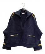 CELINEセリーヌ）の古着「ミリタリー ヴァルーズ 前Vニット/Military V-Neck Pullover Knit Sweater/2ADK8828V」｜ネイビー