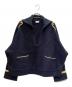 CELINE（セリーヌ）の古着「ミリタリー ヴァルーズ 前Vニット/Military V-Neck Pullover Knit Sweater/2ADK8828V」｜ネイビー