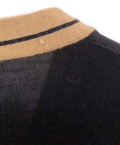 LOEWE（ロエベ）LOEWE (ロエベ) ロゴ刺繍クロップド丈カーディガン ブラック×キャメル サイズ:Mの古着・服飾アイテム