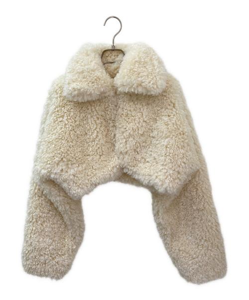 yo BIOTOP（ヨー ビオトープ）yo BIOTOP (ヨー ビオトープ) Cropped fur coat アイボリー サイズ:Freeの古着・服飾アイテム