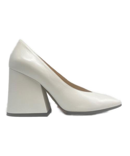 Maison Margiela（メゾンマルジェラ）Maison Margiela (メゾンマルジェラ) Pointed-Toe Chunky Heel Pumps ポインテッドトゥチャンキーヒールパンプス/58WL0108 ホワイト サイズ:37の古着・服飾アイテム