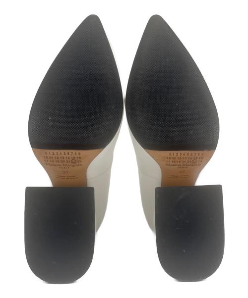 Maison Margiela（メゾンマルジェラ）Maison Margiela (メゾンマルジェラ) Pointed-Toe Chunky Heel Pumps ポインテッドトゥチャンキーヒールパンプス/58WL0108 ホワイト サイズ:37の古着・服飾アイテム