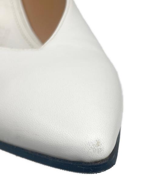 Maison Margiela（メゾンマルジェラ）Maison Margiela (メゾンマルジェラ) Pointed-Toe Chunky Heel Pumps ポインテッドトゥチャンキーヒールパンプス/58WL0108 ホワイト サイズ:37の古着・服飾アイテム