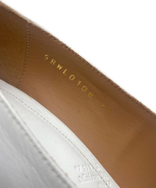 Maison Margiela（メゾンマルジェラ）Maison Margiela (メゾンマルジェラ) Pointed-Toe Chunky Heel Pumps ポインテッドトゥチャンキーヒールパンプス/58WL0108 ホワイト サイズ:37の古着・服飾アイテム