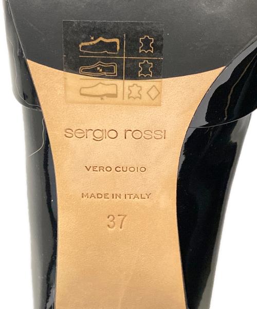 sergio rossi（セルジオロッシ）sergio rossi (セルジオロッシ) エナメルローファー ブラック サイズ:37の古着・服飾アイテム