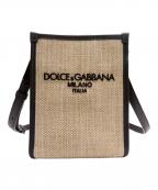 DOLCE & GABBANAドルチェ＆ガッバーナ）の古着「キャンバス スモール ショッピングバッグ」｜ベージュ×ブラウン