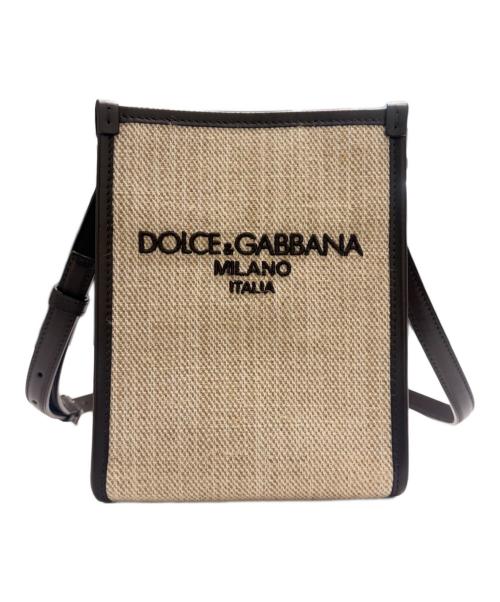DOLCE & GABBANA（ドルチェ＆ガッバーナ）DOLCE & GABBANA (ドルチェ＆ガッバーナ) キャンバス スモール ショッピングバッグ ベージュ×ブラウンの古着・服飾アイテム