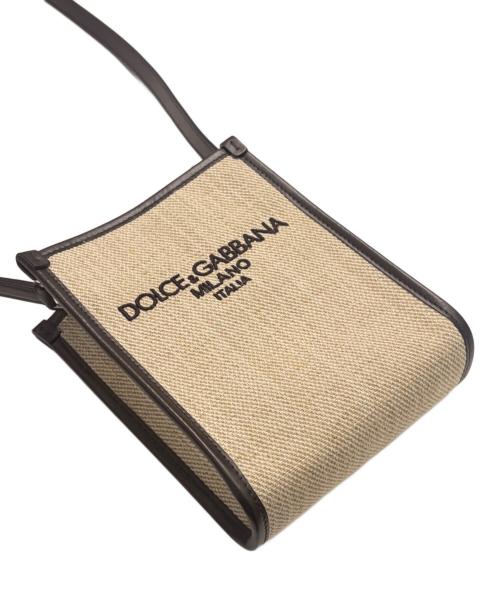 DOLCE & GABBANA（ドルチェ＆ガッバーナ）DOLCE & GABBANA (ドルチェ＆ガッバーナ) キャンバス スモール ショッピングバッグ ベージュ×ブラウンの古着・服飾アイテム