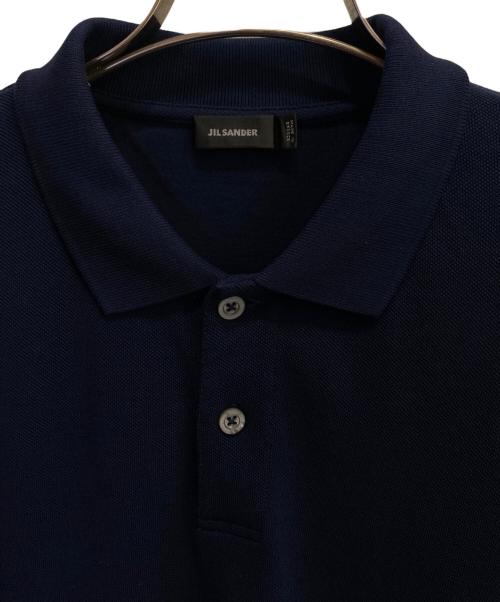 JIL SANDER（ジルサンダー）JIL SANDER (ジルサンダー) バック シグネチャーロゴ ニットポロ ネイビー サイズ:XLの古着・服飾アイテム