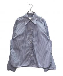 ROHE（ロヘ）の古着「ストライプロングスリーブシャツ」｜ブルー×ホワイト