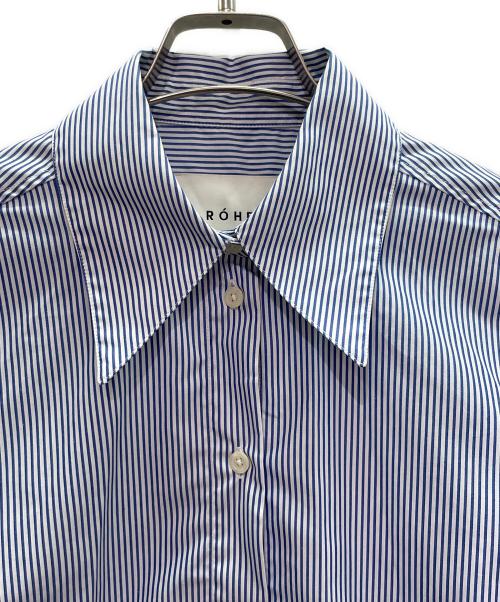 ROHE（ロヘ）ROHE (ロヘ) ストライプロングスリーブシャツ ブルー×ホワイト サイズ:36の古着・服飾アイテム