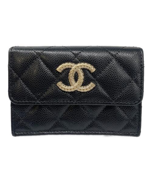 CHANEL（シャネル）CHANEL (シャネル) スモールフラップウォレット ブラックの古着・服飾アイテム