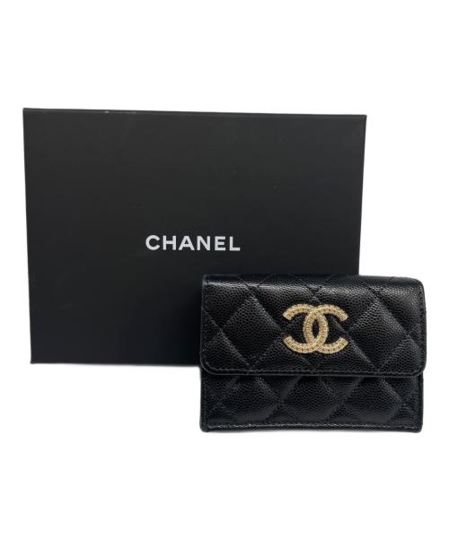 CHANEL（シャネル）CHANEL (シャネル) スモールフラップウォレット ブラックの古着・服飾アイテム