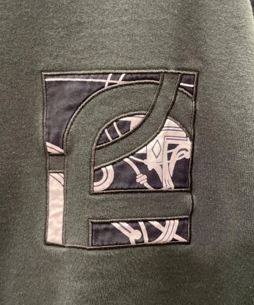 HERMES（エルメス）HERMES (エルメス) ラウンドネックスウェット 《エクスリブリス》 グリーン サイズ:XLの古着・服飾アイテム