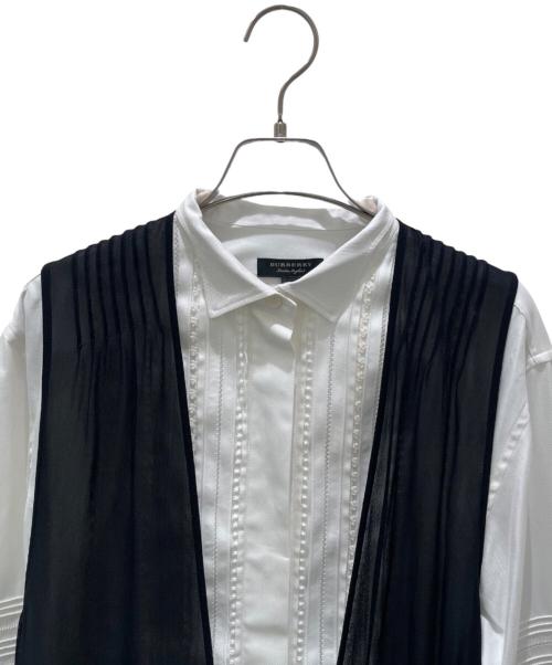 BURBERRY（バーバリー）BURBERRY (バーバリー) ドッキングシャツワンピース ホワイト×ブラック サイズ:36の古着・服飾アイテム
