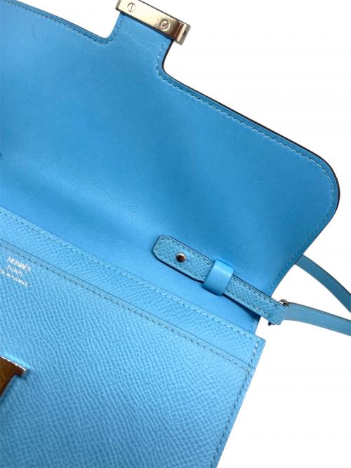 HERMES（エルメス）HERMES (エルメス) Constance Long To Go Wallet コンスタンス ロングトゥーゴー/ヴォーエプソン/スカイブルー/シルバー金具/W刻印:2024年製 スカイブルーの古着・服飾アイテム