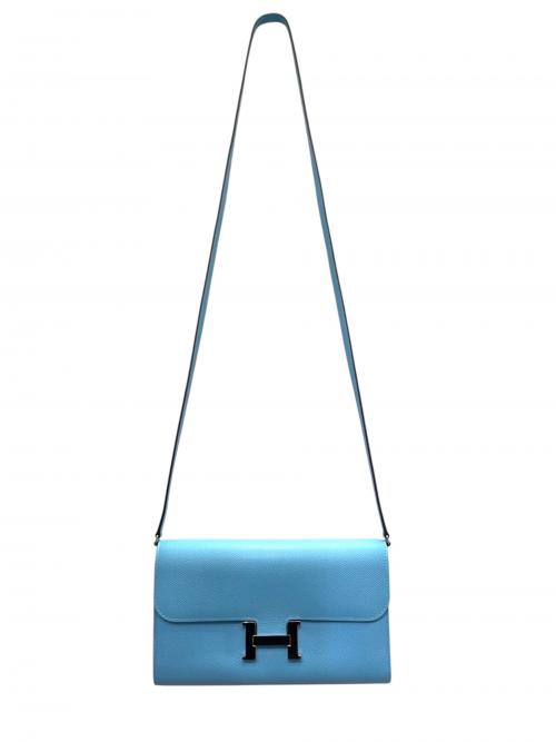 HERMES（エルメス）HERMES (エルメス) Constance Long To Go Wallet コンスタンス ロングトゥーゴー/ヴォーエプソン/スカイブルー/シルバー金具/W刻印:2024年製 スカイブルーの古着・服飾アイテム