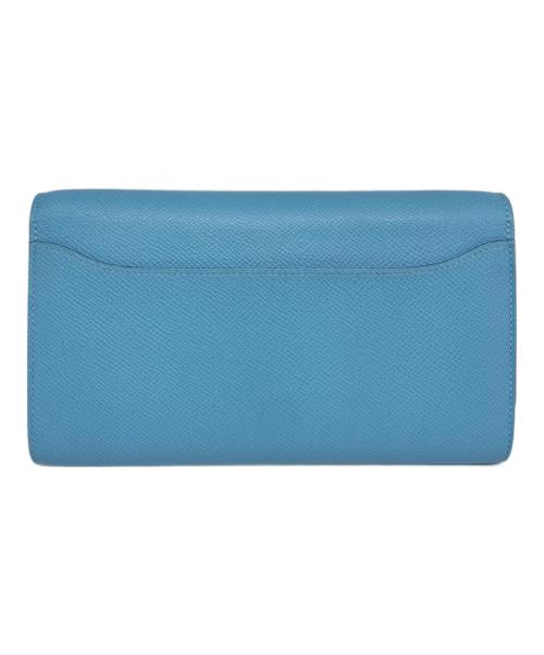 HERMES（エルメス）HERMES (エルメス) Constance Long To Go Wallet コンスタンス ロングトゥーゴー/ヴォーエプソン/スカイブルー/シルバー金具/W刻印:2024年製 スカイブルーの古着・服飾アイテム