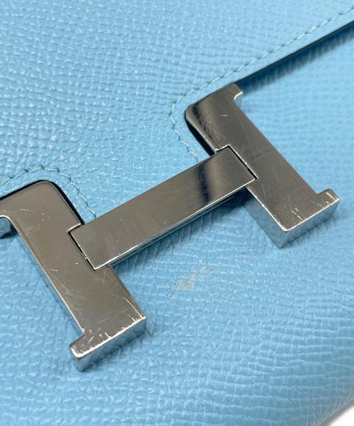 HERMES（エルメス）HERMES (エルメス) Constance Long To Go Wallet コンスタンス ロングトゥーゴー/ヴォーエプソン/スカイブルー/シルバー金具/W刻印:2024年製 スカイブルーの古着・服飾アイテム