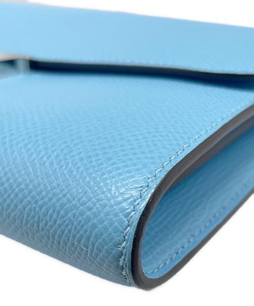 HERMES（エルメス）HERMES (エルメス) Constance Long To Go Wallet コンスタンス ロングトゥーゴー/ヴォーエプソン/スカイブルー/シルバー金具/W刻印:2024年製 スカイブルーの古着・服飾アイテム
