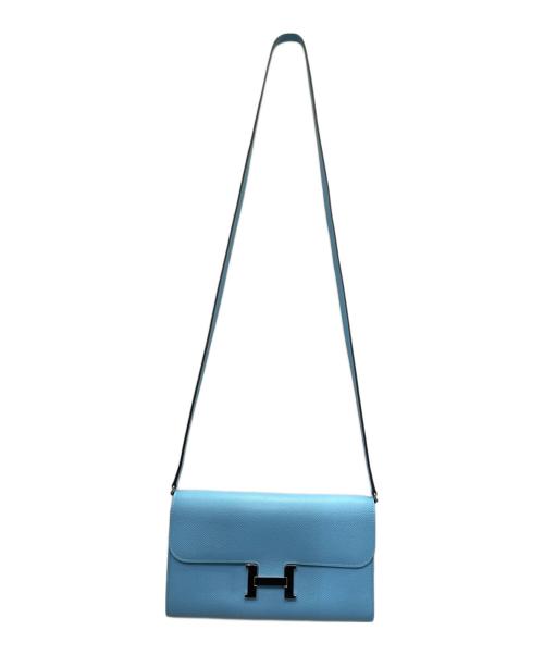 HERMES（エルメス）HERMES (エルメス) Constance Long To Go Wallet コンスタンス ロングトゥーゴー/ヴォーエプソン/スカイブルー/シルバー金具/W刻印:2024年製 スカイブルーの古着・服飾アイテム