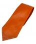HERMES（エルメス）の古着「Lambskin Leather Tie with White Stitching ラムスキン ホワイトステッチ ネクタイ」｜オレンジ
