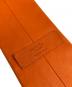 中古・古着 HERMES (エルメス) Lambskin Leather Tie with White Stitching ラムスキン ホワイトステッチ ネクタイ オレンジ サイズ:-：30000円