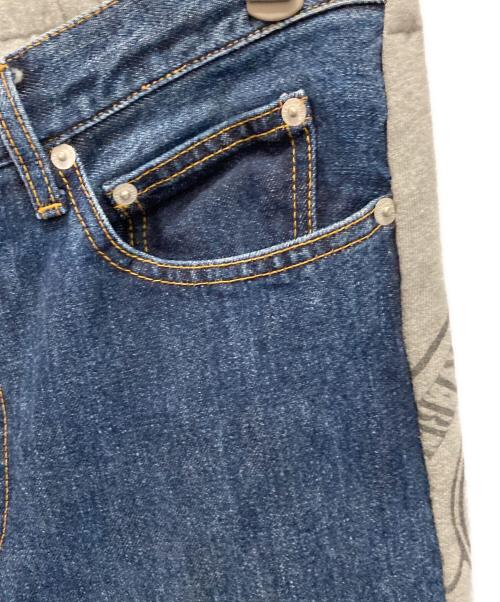 UNDERCOVERISM（アンダーカバーイズム）UNDERCOVERISM (アンダーカバーイズム) デニム切替スウェットパンツ ブルー×グレー サイズ:3の古着・服飾アイテム