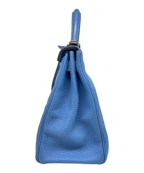 HERMES（エルメス）HERMES (エルメス) ケリー28 外縫い/ゴールド金具/スカイブルー/□R刻印:2014年製 スカイブルー サイズ:28の古着・服飾アイテム