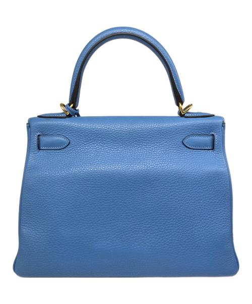 HERMES（エルメス）HERMES (エルメス) ケリー28 外縫い/ゴールド金具/スカイブルー/□R刻印:2014年製 スカイブルー サイズ:28の古着・服飾アイテム