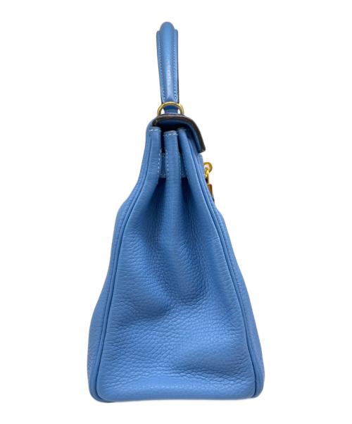 HERMES（エルメス）HERMES (エルメス) ケリー28 外縫い/ゴールド金具/スカイブルー/□R刻印:2014年製 スカイブルー サイズ:28の古着・服飾アイテム