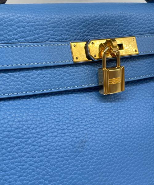 HERMES（エルメス）HERMES (エルメス) ケリー28 外縫い/ゴールド金具/スカイブルー/□R刻印:2014年製 スカイブルー サイズ:28の古着・服飾アイテム