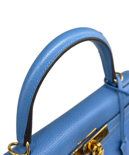 HERMES（エルメス）HERMES (エルメス) ケリー28 外縫い/ゴールド金具/スカイブルー/□R刻印:2014年製 スカイブルー サイズ:28の古着・服飾アイテム