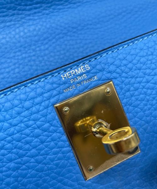 HERMES（エルメス）HERMES (エルメス) ケリー28 外縫い/ゴールド金具/スカイブルー/□R刻印:2014年製 スカイブルー サイズ:28の古着・服飾アイテム