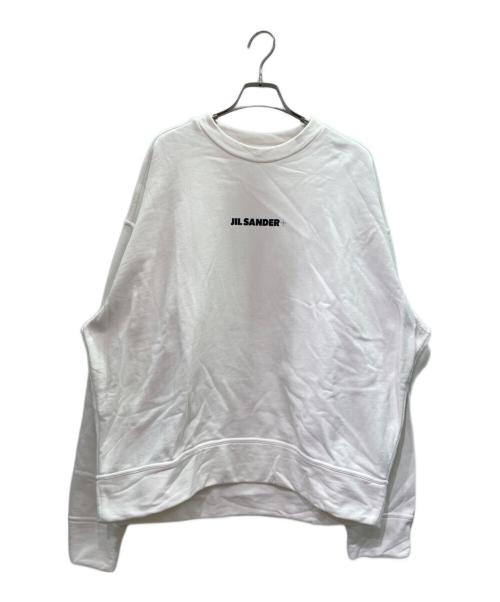 JIL SANDER+（ジルサンダープラス）JIL SANDER+ (ジルサンダープラス) Logo Crewneck Sweatshirt クルーネック ロゴスウェット ホワイト サイズ:Lの古着・服飾アイテム