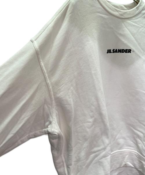JIL SANDER+（ジルサンダープラス）JIL SANDER+ (ジルサンダープラス) Logo Crewneck Sweatshirt クルーネック ロゴスウェット ホワイト サイズ:Lの古着・服飾アイテム