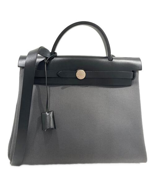 HERMES（エルメス）HERMES (エルメス) エールバッグジップPM/Herbag Zip PM/2wayバッグ グレー×ブラック サイズ:PMの古着・服飾アイテム