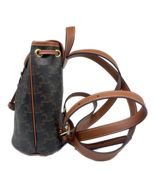 CELINE（セリーヌ）CELINE (セリーヌ) Mini Folco Backpack ミニフォルコバックパック/197662CAS.04LU ブラウンの古着・服飾アイテム