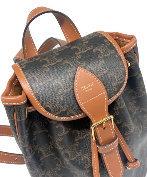 CELINE（セリーヌ）CELINE (セリーヌ) Mini Folco Backpack ミニフォルコバックパック/197662CAS.04LU ブラウンの古着・服飾アイテム