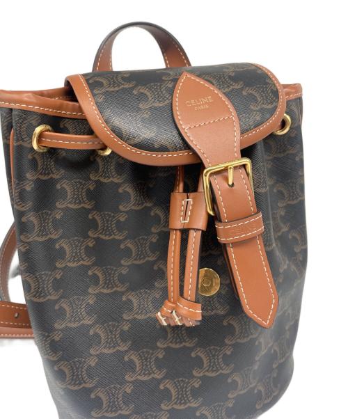 CELINE（セリーヌ）CELINE (セリーヌ) Mini Folco Backpack ミニフォルコバックパック/197662CAS.04LU ブラウンの古着・服飾アイテム