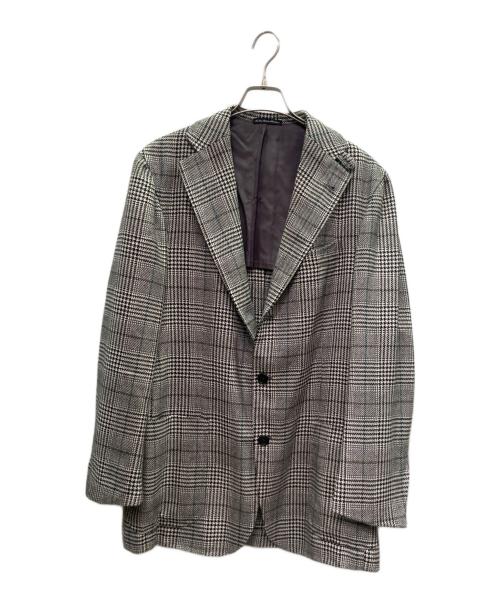 la vela sartoria（ラ・ヴェーラ・サルトリア）la vela sartoria (ラ・ヴェーラ・サルトリア) グレンチェックアンコンジャケット ライトグレー サイズ:52の古着・服飾アイテム