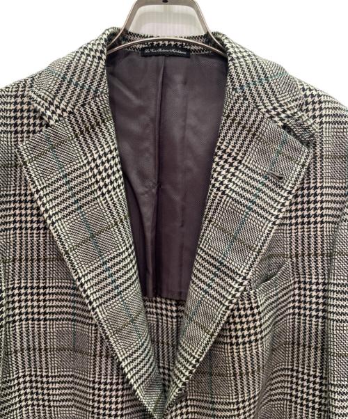 la vela sartoria（ラ・ヴェーラ・サルトリア）la vela sartoria (ラ・ヴェーラ・サルトリア) グレンチェックアンコンジャケット ライトグレー サイズ:52の古着・服飾アイテム