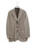 ORAZIO LUCIANOオラッツィオルチアーノ）の古着「Cashmere Check Unconstructed Jacket カシミヤチェックアンコンジャケット」｜ベージュ