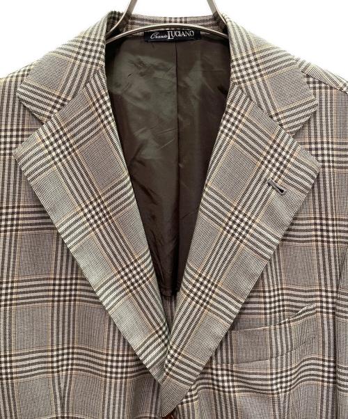 ORAZIO LUCIANO（オラッツィオルチアーノ）ORAZIO LUCIANO (オラッツィオルチアーノ) Cashmere Check Unconstructed Jacket カシミヤチェックアンコンジャケット ベージュ サイズ:52の古着・服飾アイテム