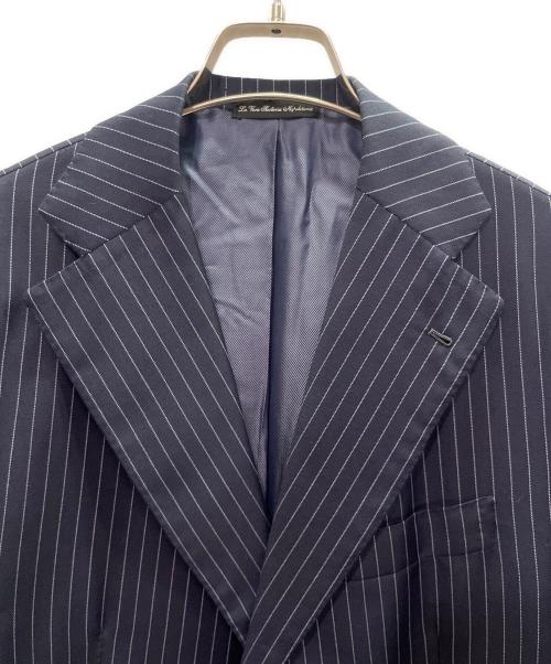 La Vera Sartoria Napoletana（ラ ヴェラ サルトリア ナポレターナ）La Vera Sartoria Napoletana (ラ ヴェラ サルトリア ナポレターナ) ストライプ セットアップスーツ ネイビー サイズ:48の古着・服飾アイテム