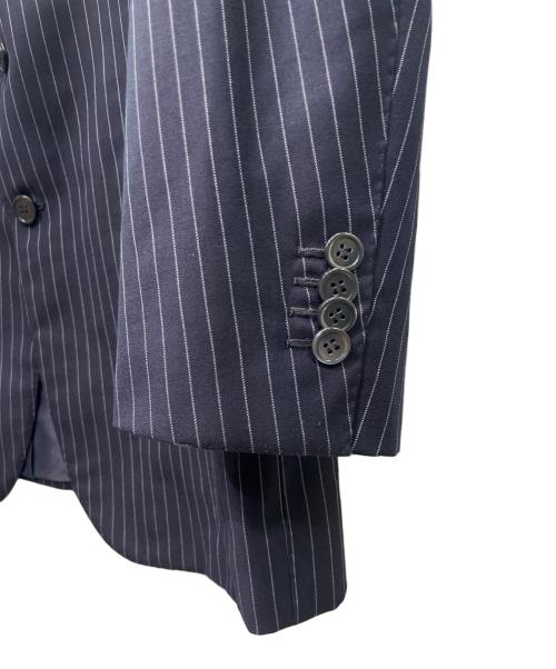 La Vera Sartoria Napoletana（ラ ヴェラ サルトリア ナポレターナ）La Vera Sartoria Napoletana (ラ ヴェラ サルトリア ナポレターナ) ストライプ セットアップスーツ ネイビー サイズ:48の古着・服飾アイテム