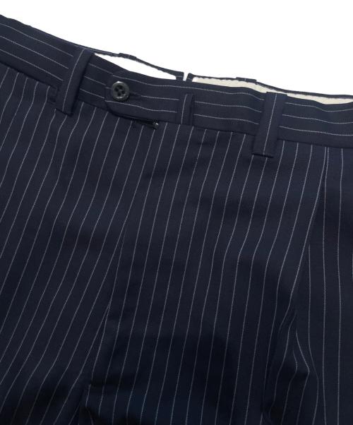La Vera Sartoria Napoletana（ラ ヴェラ サルトリア ナポレターナ）La Vera Sartoria Napoletana (ラ ヴェラ サルトリア ナポレターナ) ストライプ セットアップスーツ ネイビー サイズ:48の古着・服飾アイテム